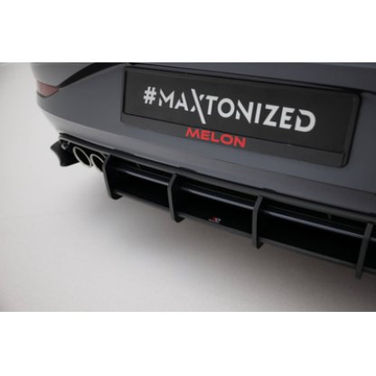 Maxton Design "Street Pro" difuzor zadního nárazníku pro Volkswagen Polo GTI Mk6 Facelift, plast ABS bez povrchové úpravy