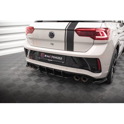 Maxton Design "Street Pro" difuzor zadního nárazníku pro Volkswagen T-roc R Mk1 Facelift, plast ABS bez povrchové úpravy, s černou a červenou linkou