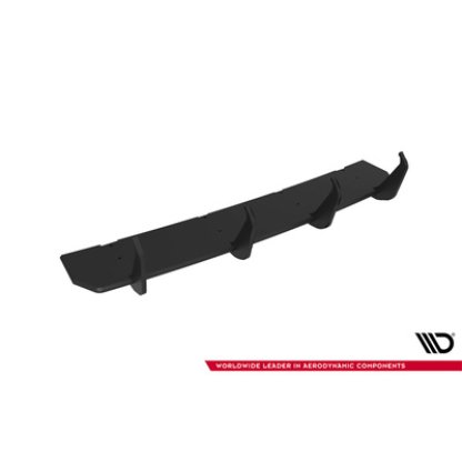 Maxton Design "Street Pro" difuzor zadního nárazníku v.1 pro Volkswagen Golf GTI Mk8 Facelift, černý lesklý plast ABS, Clubsport, s červenou linkou