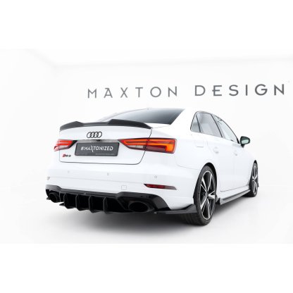 Maxton Design "Street Pro" difuzor zadního nárazníku v.2 pro Audi RS3 8V FL, plast ABS bez povrchové úpravy, Sedan, s černou a červenou linkou