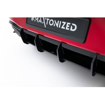 Maxton Design "Street Pro" difuzor zadního nárazníku v.2 pro Volkswagen Golf GTI Mk8 Facelift, plast ABS bez povrchové úpravy, Clubsport, s červenou linkou