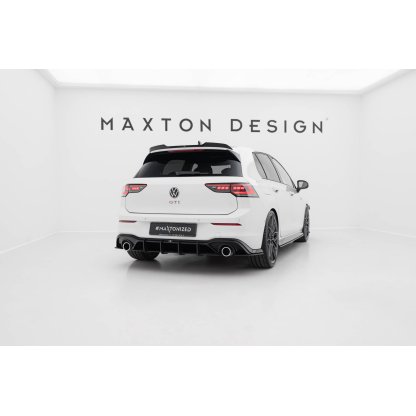 Maxton Design "Street Pro" difuzor zadního nárazníku v.3 pro Volkswagen Golf GTI Mk8, Mk8 Facelift, plast ABS bez povrchové úpravy, s červenou linkou