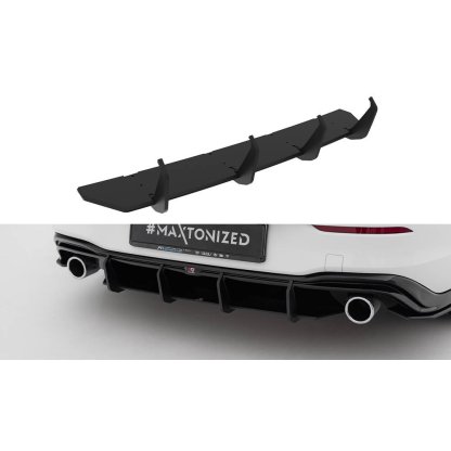 Maxton Design "Street Pro" difuzor zadního nárazníku v.4 pro Volkswagen Golf GTI Mk8, Mk8 Facelift, plast ABS bez povrchové úpravy