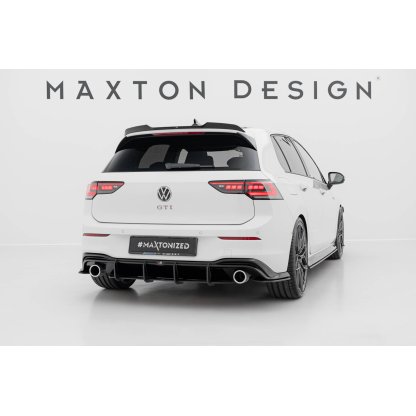 Maxton Design "Street Pro" difuzor zadního nárazníku v.4 pro Volkswagen Golf GTI Mk8, Mk8 Facelift, plast ABS bez povrchové úpravy, s černou a červenou linkou