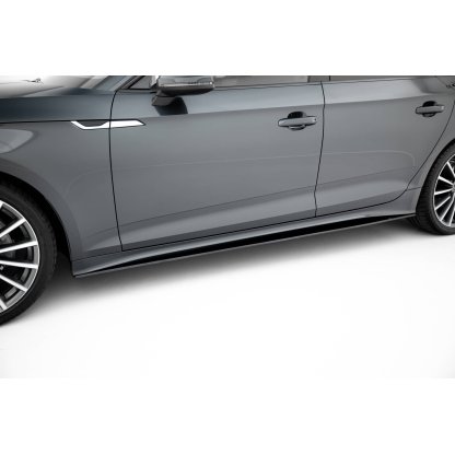 Maxton Design "Street Pro" difuzory pod boční prahy pro Audi A5 F5 Facelift, plast ABS bez povrchové úpravy, Sportback, s červenou linkou