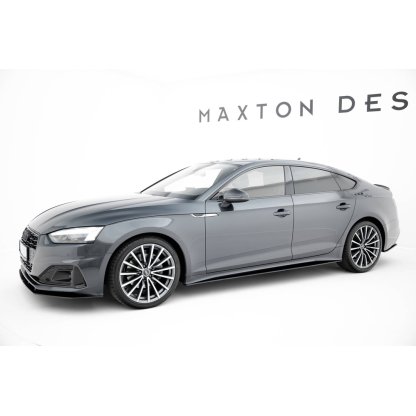 Maxton Design "Street Pro" difuzory pod boční prahy pro Audi A5 F5 Facelift, plast ABS bez povrchové úpravy, Sportback, s červenou linkou