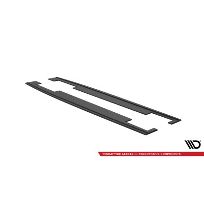 Maxton Design "Street Pro" difuzory pod boční prahy pro Audi A7 C7, plast ABS bez povrchové úpravy, S-Line, s červenou linkou