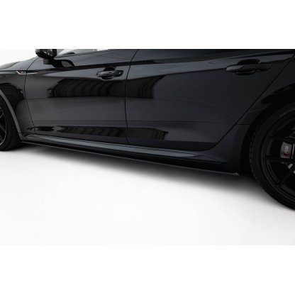 Maxton Design "Street Pro" difuzory pod boční prahy pro Audi RS5 F5, plast ABS bez povrchové úpravy, Sportback, s černou a červenou linkou