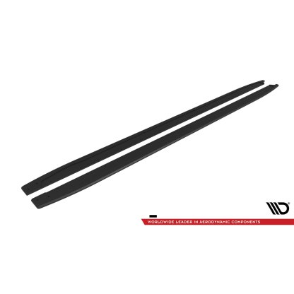 Maxton Design "Street Pro" difuzory pod boční prahy pro Audi S3 8Y Facelift, plast ABS bez povrchové úpravy, Sedan / Sportback, s černou a červenou linkou