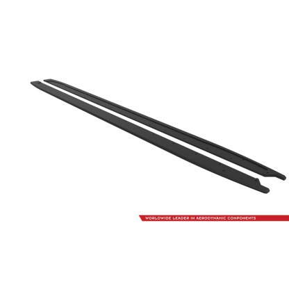 Maxton Design "Street Pro" difuzory pod boční prahy pro Audi S3 8Y Facelift, plast ABS bez povrchové úpravy, Sedan / Sportback, s černou a červenou linkou