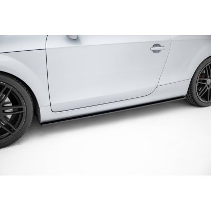 Maxton Design "Street Pro" difuzory pod boční prahy pro Audi TT 8J, plast ABS bez povrchové úpravy, S-Line, s červenou linkou