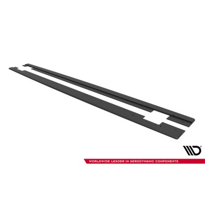 Maxton Design "Street Pro" difuzory pod boční prahy pro Audi TT 8J, plast ABS bez povrchové úpravy, S-Line, s červenou linkou