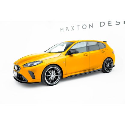 Maxton Design "Street Pro" difuzory pod boční prahy pro BMW řada 1 F70, plast ABS bez povrchové úpravy, M-Pack, s černou a červenou linkou
