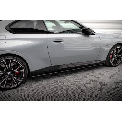 Maxton Design "Street Pro" difuzory pod boční prahy pro BMW řada 2 G42 M240i, G42 M-Pack, plast ABS bez povrchové úpravy, s červenou linkou