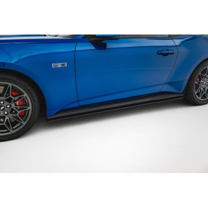 Maxton Design "Street Pro" difuzory pod boční prahy pro Ford Mustang Mk7 GT, plast ABS bez povrchové úpravy, s černou a červenou linkou