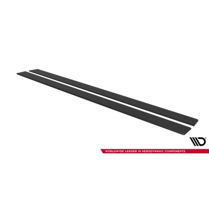 Maxton Design "Street Pro" difuzory pod boční prahy pro Mitsubishi Lancer Evo Mk10, plast ABS bez povrchové úpravy, s černou a červenou linkou