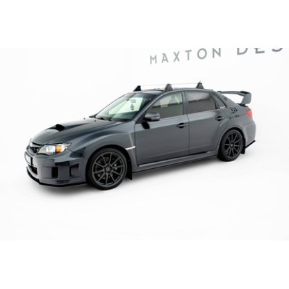 Maxton Design "Street Pro" difuzory pod boční prahy pro Subaru Impreza WRX STi Mk3 Facelift, plast ABS bez povrchové úpravy, s černou a červenou linkou