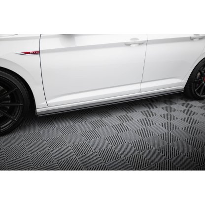 Maxton Design "Street Pro" difuzory pod boční prahy pro Volkswagen Jetta Mk7 GLI, plast ABS bez povrchové úpravy, s černou a červenou linkou