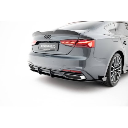 Maxton Design ''Street Pro'' difuzory pod boční prahy s křidélky pro Audi A5 F5 Facelift, plast ABS bez povrchové úpravy, Coupe/Sportback