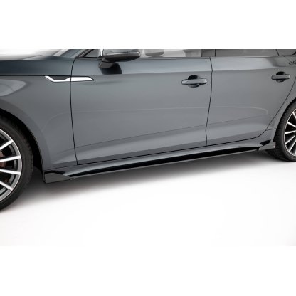 Maxton Design "Street Pro" difuzory pod boční prahy s křidélky pro Audi A5 F5 Facelift, plast ABS bez povrchové úpravy, Sportback