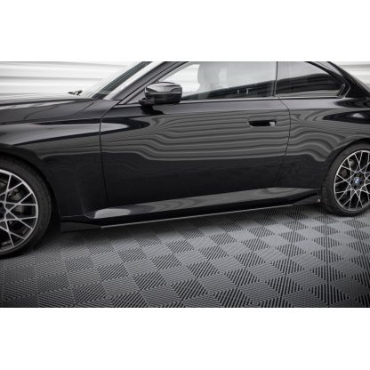 Maxton Design "Street Pro" difuzory pod boční prahy s křidélky pro BMW řada 2 G42 Standard, plast ABS bez povrchové úpravy, s červenou linkou