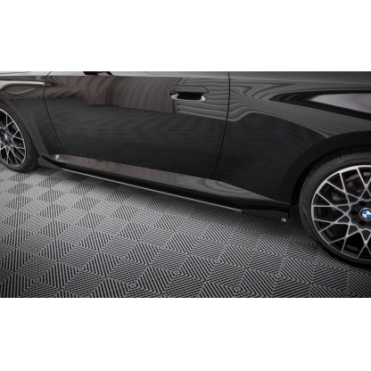 Maxton Design "Street Pro" difuzory pod boční prahy s křidélky pro BMW řada 2 G42 Standard, plast ABS bez povrchové úpravy, s červenou linkou