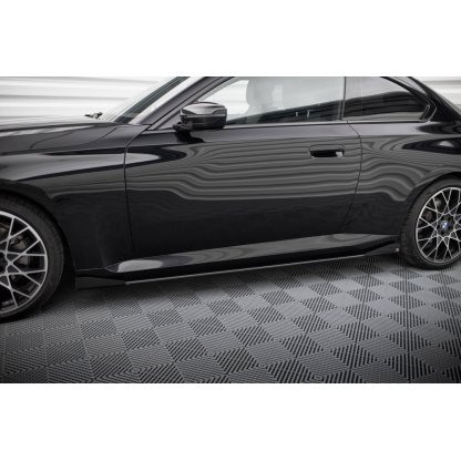 Maxton Design "Street Pro" difuzory pod boční prahy s křidélky pro BMW řada 2 G42 Standard, plast ABS bez povrchové úpravy, s červenou linkou