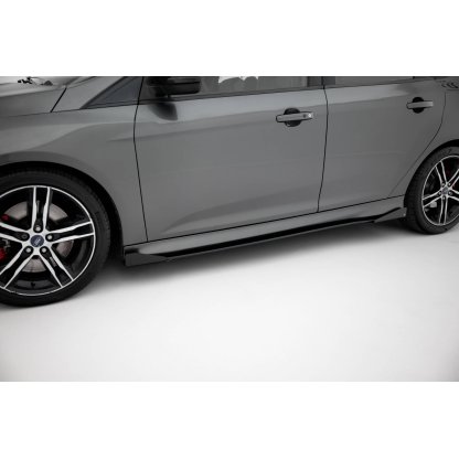 Maxton Design "Street Pro" difuzory pod boční prahy s křidélky pro Ford Focus ST Mk3 Facelift, plast ABS bez povrchové úpravy