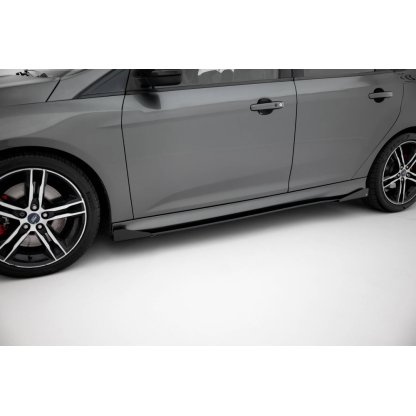Maxton Design "Street Pro" difuzory pod boční prahy s křidélky pro Ford Focus ST Mk3 Facelift, plast ABS bez povrchové úpravy
