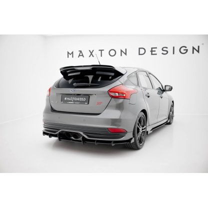 Maxton Design ''Street Pro'' difuzory pod boční prahy s křidélky pro Ford Focus ST Mk3 Facelift, plast ABS bez povrchové úpravy, s černou linkou