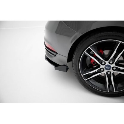 Maxton Design ''Street Pro'' difuzory pod boční prahy s křidélky pro Ford Focus ST Mk3 Facelift, plast ABS bez povrchové úpravy, s černou linkou