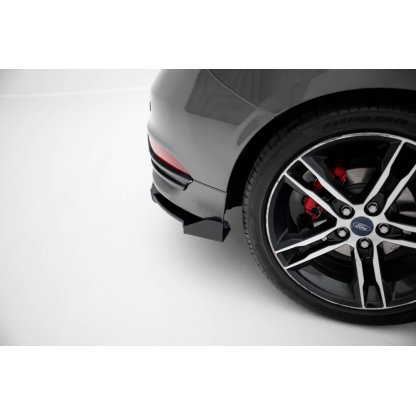 Maxton Design ''Street Pro'' difuzory pod boční prahy s křidélky pro Ford Focus ST Mk3 Facelift, plast ABS bez povrchové úpravy, s černou linkou