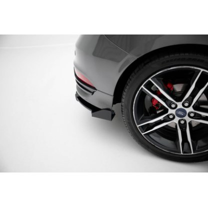 Maxton Design ''Street Pro'' difuzory pod boční prahy s křidélky pro Ford Focus ST Mk3 Facelift, plast ABS bez povrchové úpravy, s černou linkou