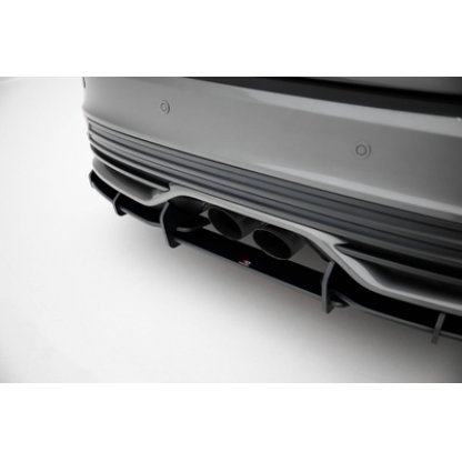 Maxton Design ''Street Pro'' difuzory pod boční prahy s křidélky pro Ford Focus ST Mk3 Facelift, plast ABS bez povrchové úpravy, s černou linkou