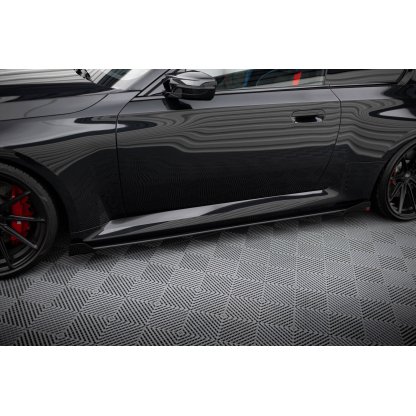 Maxton Design "Street Pro" difuzory pod boční prahy s křidélky ver.1 pro BMW M2 G87, plast ABS bez povrchové úpravy
