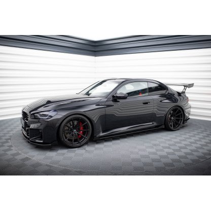 Maxton Design "Street Pro" difuzory pod boční prahy s křidélky ver.1 pro BMW M2 G87, plast ABS bez povrchové úpravy