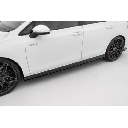 Maxton Design "Street Pro" difuzory pod boční prahy ver.2 pro Volkswagen Golf GTE Mk8 Facelift, plast ABS bez povrchové úpravy, s černou a červenou linkou