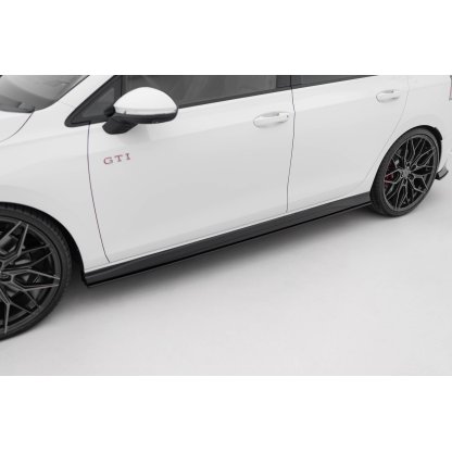 Maxton Design "Street Pro" difuzory pod boční prahy ver.2 pro Volkswagen Golf R-Line Mk8, plast ABS bez povrchové úpravy, s černou a červenou linkou
