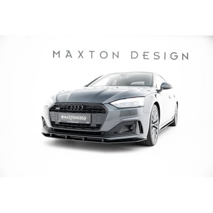 Maxton Design "Street Pro" spoiler pod přední nárazník pro Audi A5 F5 Facelift, plast ABS bez povrchové úpravy, Coupe/Sportback, s červenou linkou