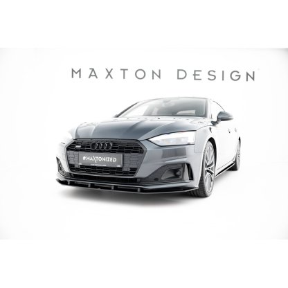 Maxton Design "Street Pro" spoiler pod přední nárazník pro Audi A5 F5 Facelift, plast ABS bez povrchové úpravy, Coupe/Sportback, s červenou linkou