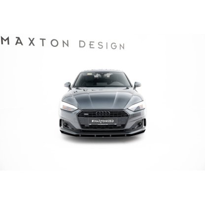 Maxton Design "Street Pro" spoiler pod přední nárazník pro Audi A5 F5 Facelift, plast ABS bez povrchové úpravy, Coupe/Sportback, s červenou linkou