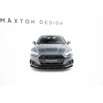 Maxton Design "Street Pro" spoiler pod přední nárazník pro Audi A5 F5 Facelift, plast ABS bez povrchové úpravy, Coupe/Sportback, s červenou linkou