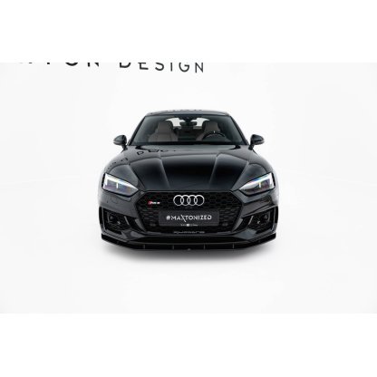 Maxton Design "Street Pro" spoiler pod přední nárazník pro Audi RS5 F5, plast ABS bez povrchové úpravy, Coupe / Sportback, s černou a červenou linkou