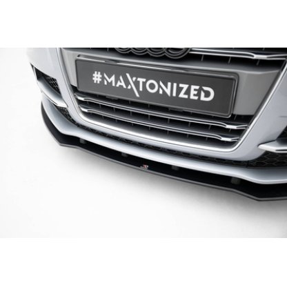 Maxton Design "Street Pro" spoiler pod přední nárazník pro Audi TT 8J Facelift, plast ABS bez povrchové úpravy, S-Line, s červenou linkou