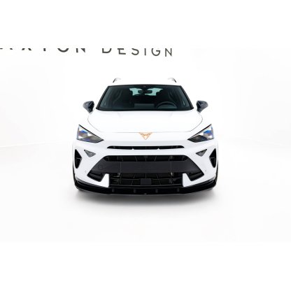 Maxton Design "Street Pro" spoiler pod přední nárazník pro Cupra Formentor Mk1 Facelift, s černou a červenou linkou