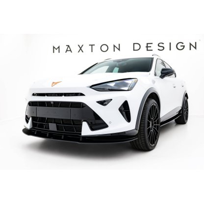 Maxton Design "Street Pro" spoiler pod přední nárazník pro Cupra Formentor Mk1 Facelift, s černou a červenou linkou
