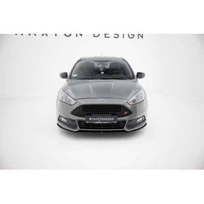 Maxton Design "Street Pro" spoiler pod přední nárazník pro Ford Focus ST Mk3 Facelift, plast ABS bez povrchové úpravy, s červenou linkou