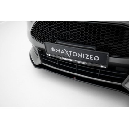 Maxton Design "Street Pro" spoiler pod přední nárazník pro Ford Focus ST Mk3 Facelift, plast ABS bez povrchové úpravy, s červenou linkou