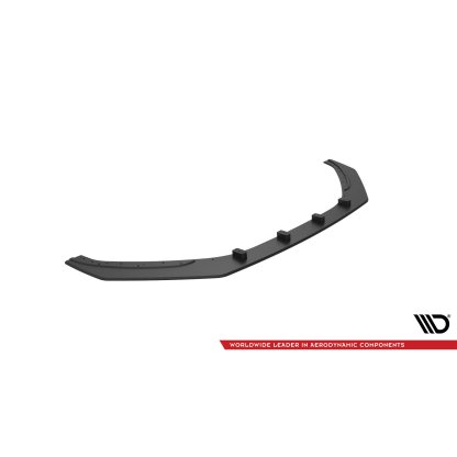 Maxton Design "Street Pro" spoiler pod přední nárazník pro Hyundai Veloster N Mk2, plast ABS bez povrchové úpravy, s černou a červenou linkou