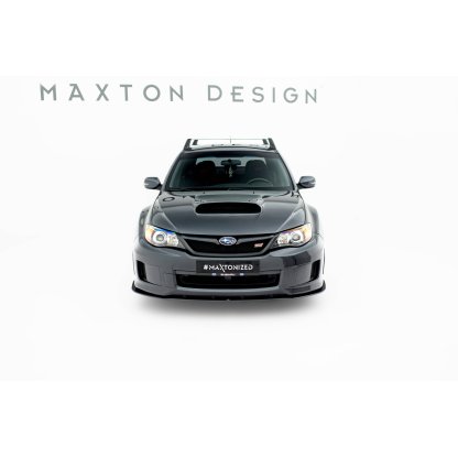 Maxton Design "Street Pro" spoiler pod přední nárazník pro Subaru Impreza WRX STi Mk3 Facelift, plast ABS bez povrchové úpravy, s černou a červenou linkou
